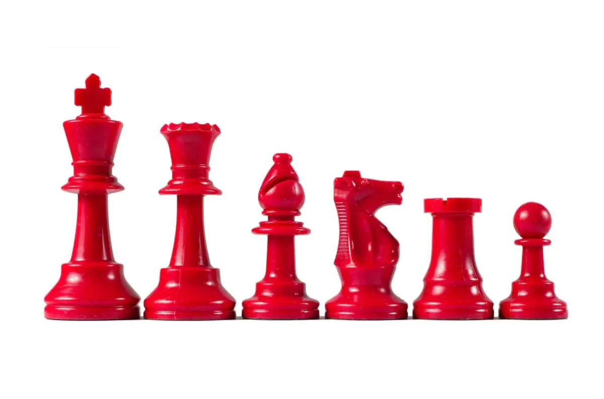 Wholesale Chess Staunton Colored Chess Pieces - Red