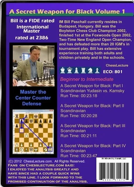 E-DVD A Secret Weapon for Black (Scandinavian Defense) - 2 DVD's - Chess Lecture - Volume 17 - Image 2