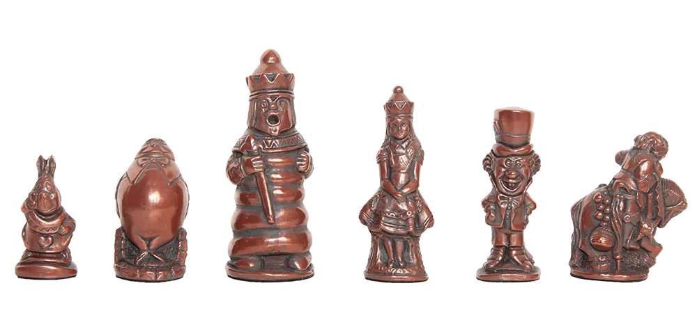 Alice in Wonderland Chess Pieces - Metal