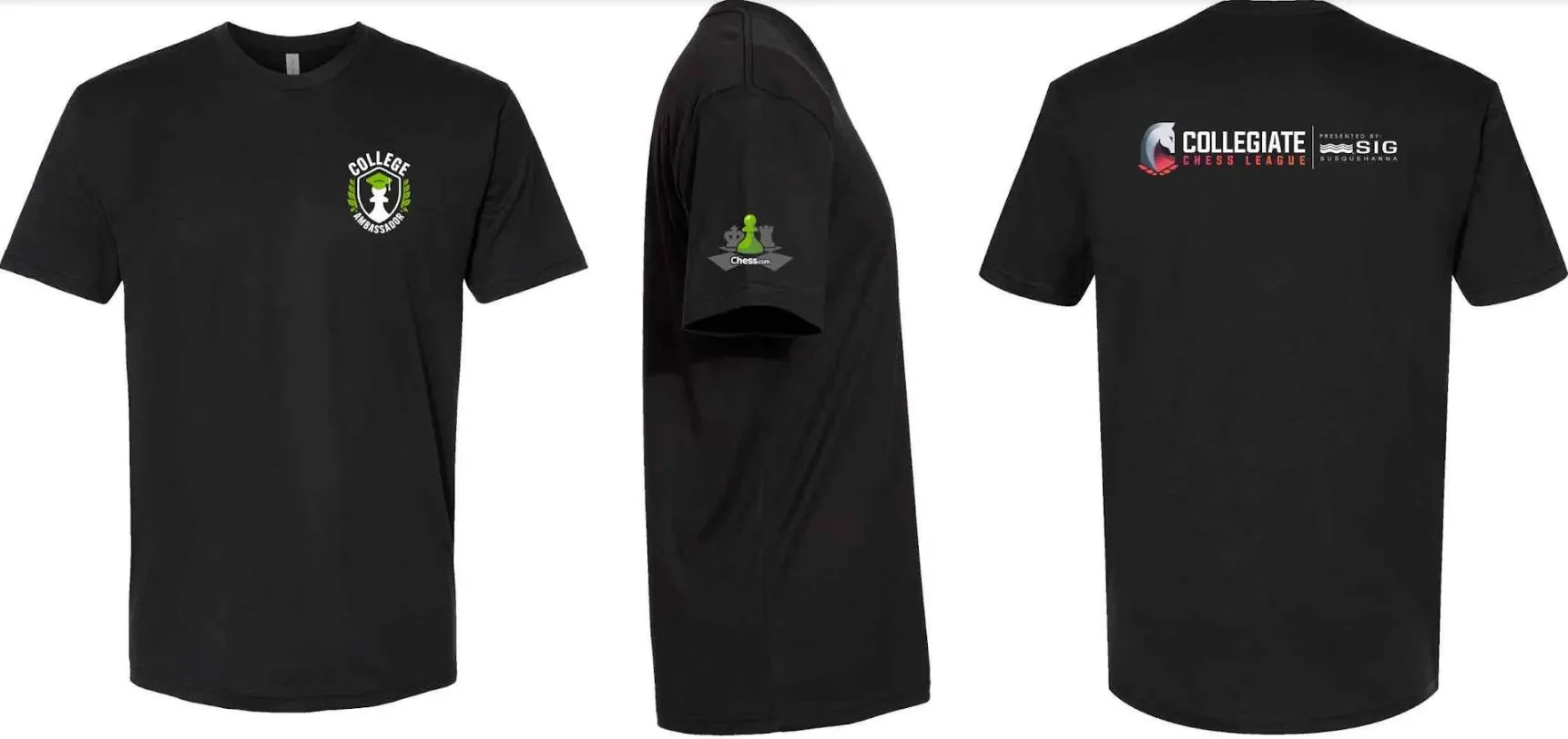 ChessCom CAPSIG Shirt-Black-Double Extra Large (XXL) - Add $2