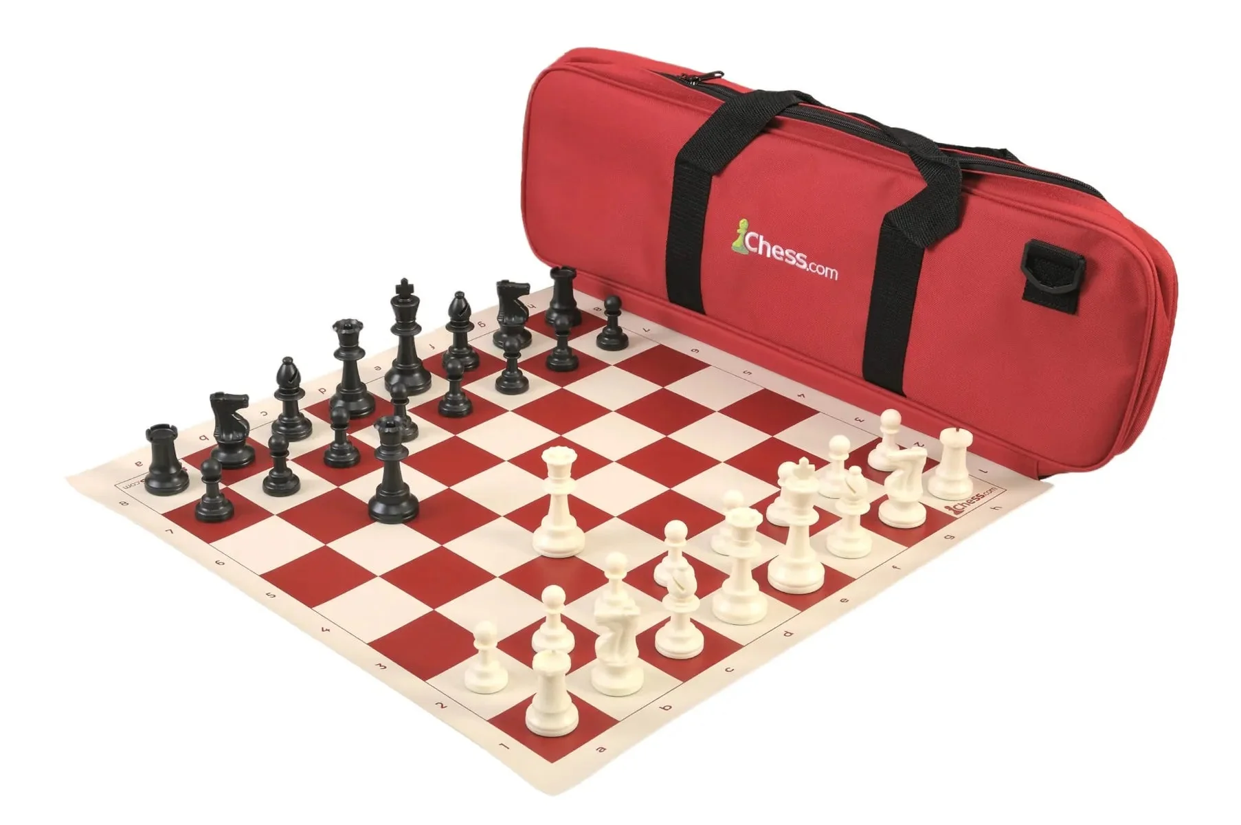 Chess.com Deluxe Chess Set Combination and Triple Weighted Regulation Pieces | Vinyl Chess Board | Deluxe Bag - Image 5
