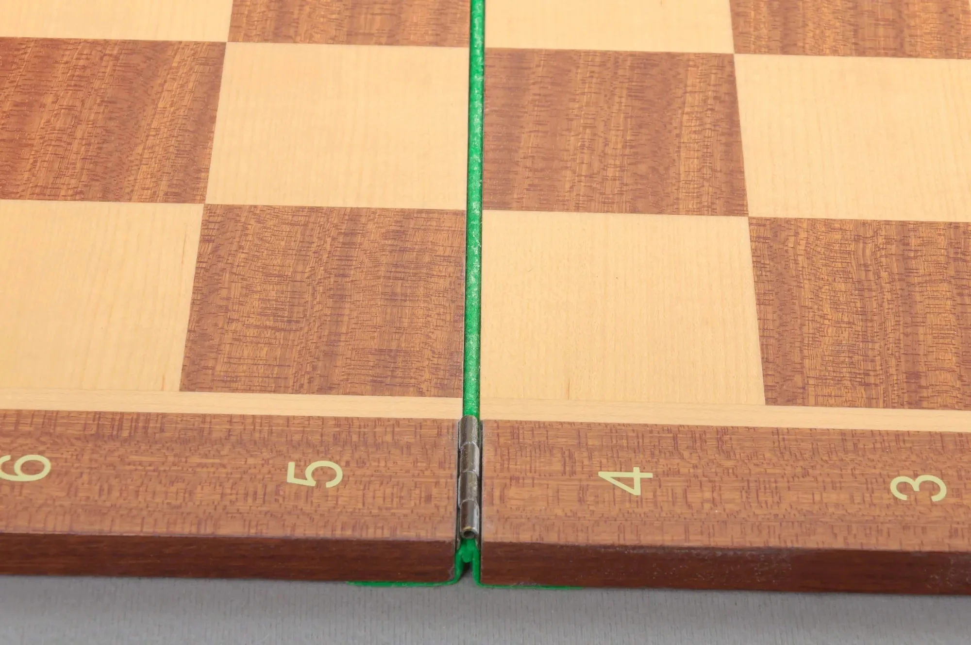 Folding Mahogany and Maple Wooden Chess Board - 2.25" With Notation - Image 4