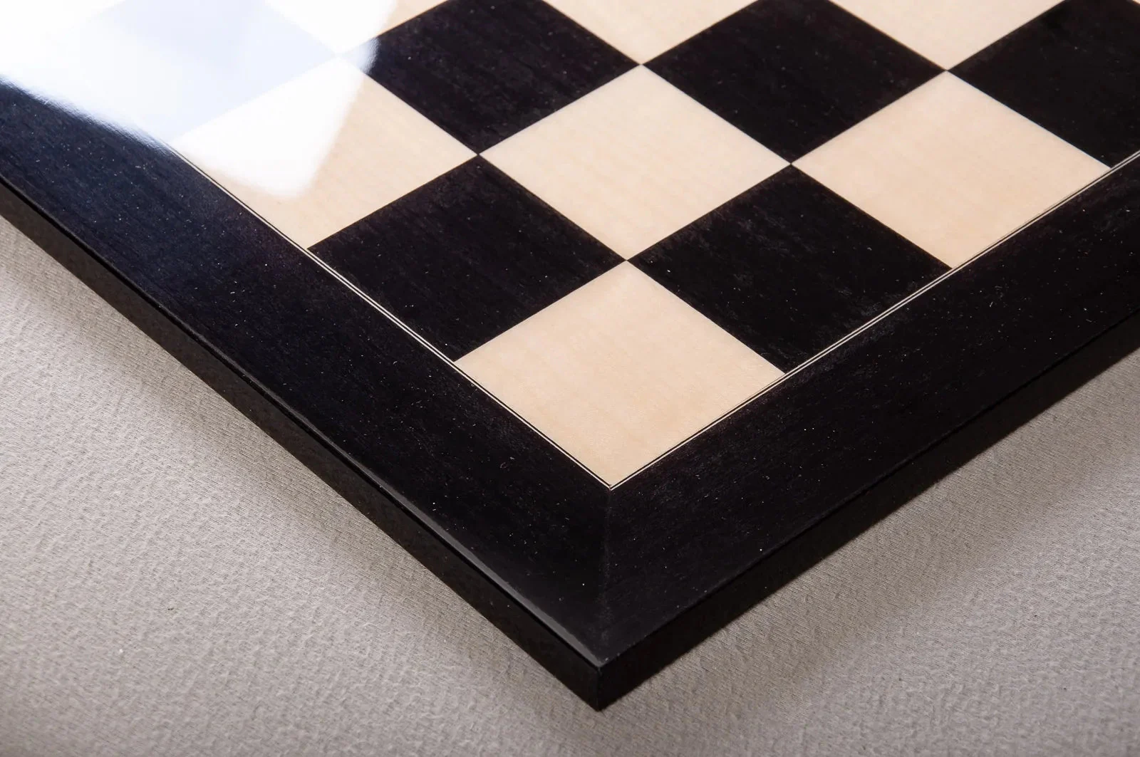 Prototype Wood Chess Board - Black Erable / Maple - 2.5" Squares - GLOSS - Image 3