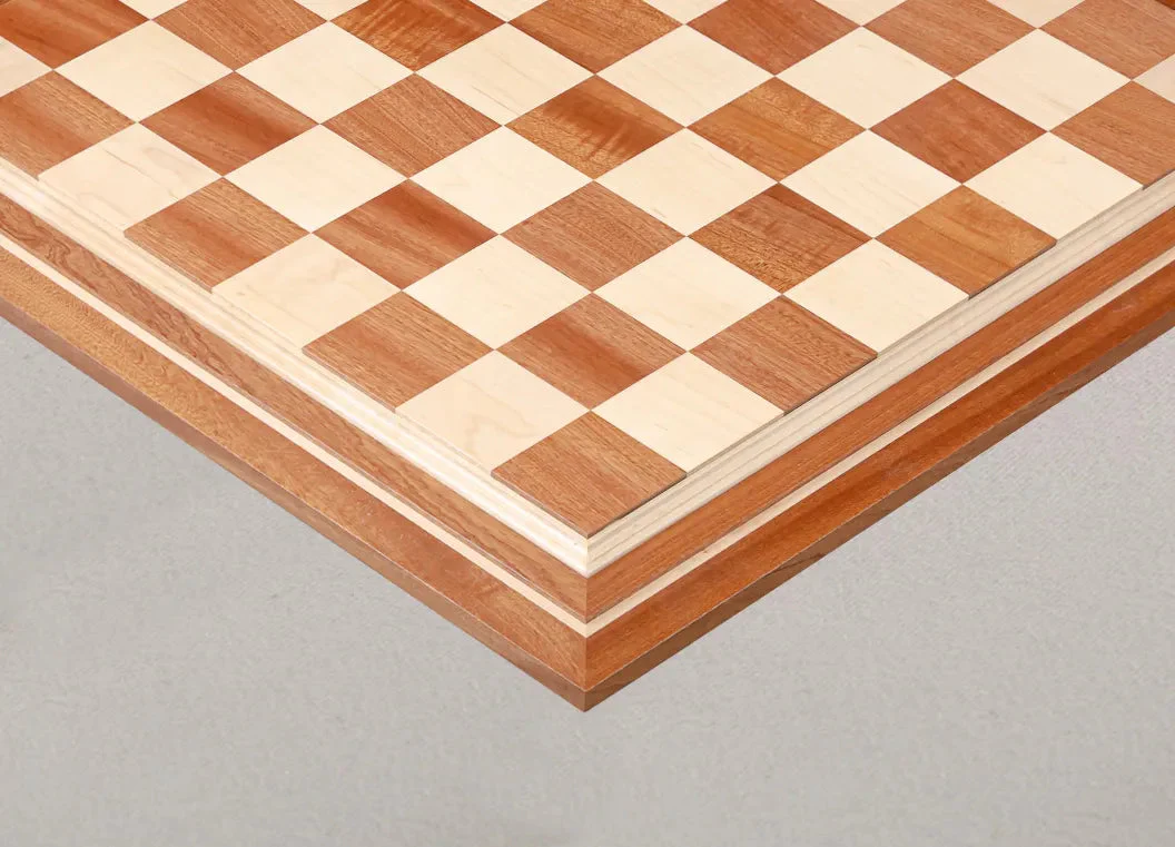 Sapele and Maple Signature Contemporary Chess Board - 2.5" Squares - Image 2