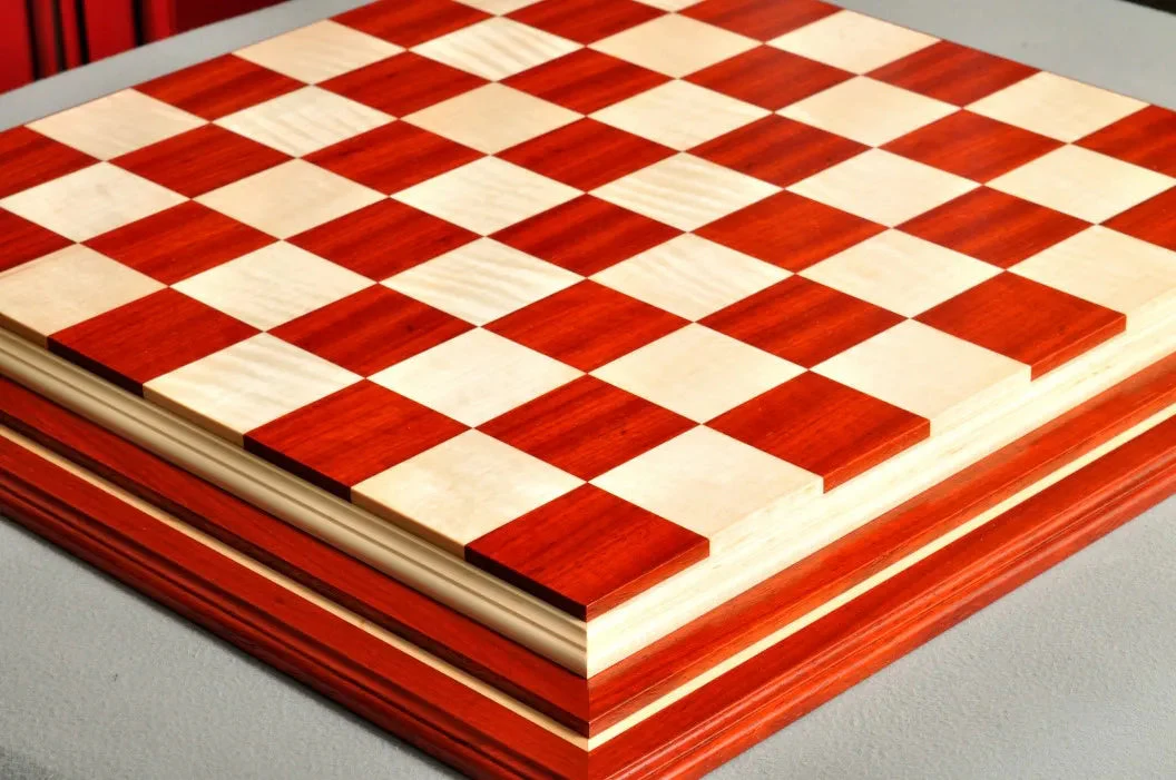 PRE-ORDER - Signature Contemporary IV Luxury Chess board - PADAUK / CURLY MAPLE - 2.5" Squares - Image 2