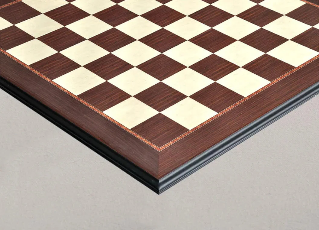 Striped Ebony and Bird's Eye Maple Standard Traditional Chess Board - Image 2