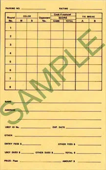 Swiss Pairing Cards - Pack of 100-Yellow - Image 2