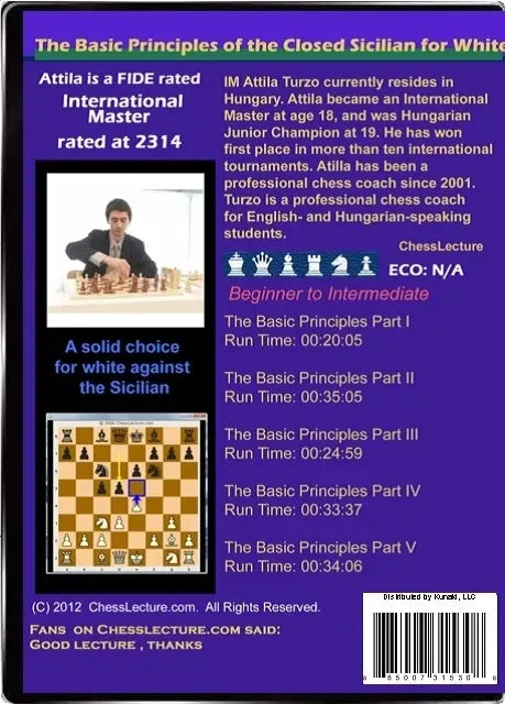 E-DVD The Basic Principles of the Closed Sicilian for White - Chess Lecture - Volume 21 - Image 2