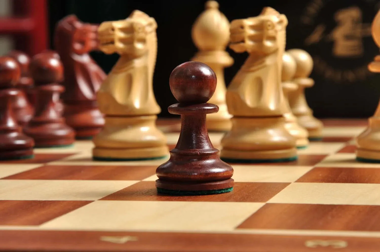 The Gilded Grandmaster Chess Set, Box, & Board Combination - 4.0" King - Mahogany Gilded & Boxwood - Image 11