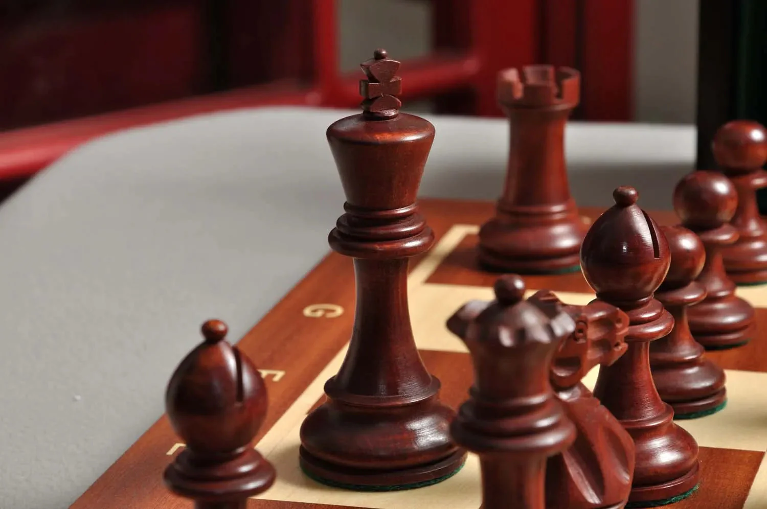 The Gilded Grandmaster Chess Set, Box, & Board Combination - 4.0" King - Mahogany Gilded & Boxwood - Image 2