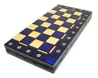 The Wholesale Chess Lublin European Chess Set - Blue - Image 3