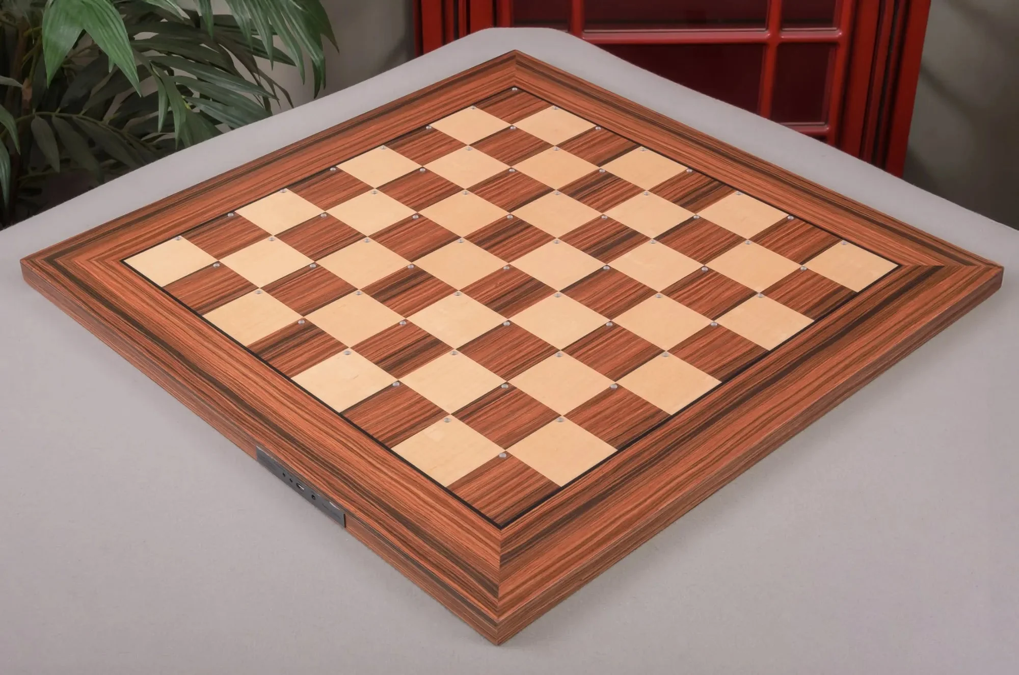 Burmese Rosewood Electronic Chess Board - With LEDs
